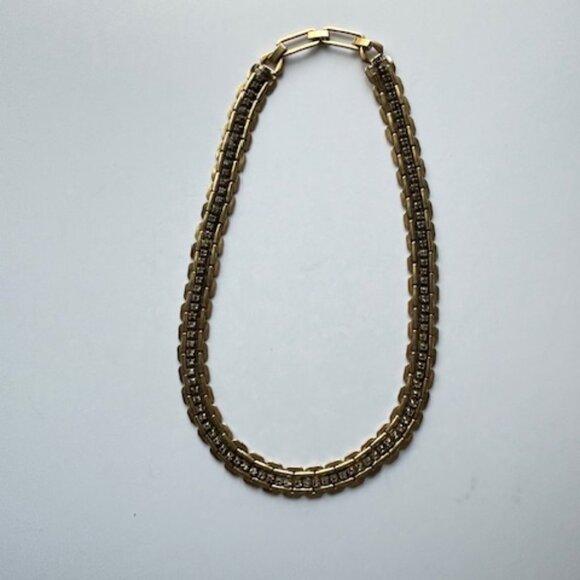 Necklace Black Stones with Gold Covered Chain - Picture 1 of 3